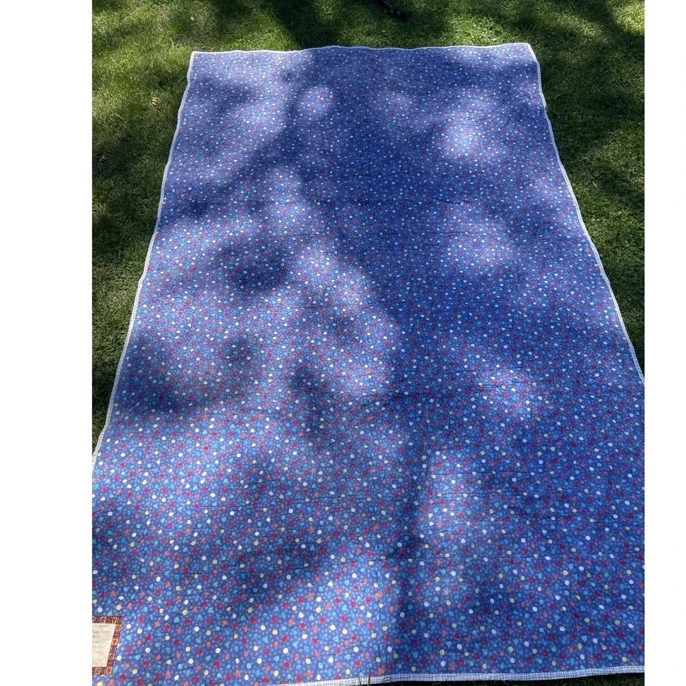 Vintage Handmade Farm Animal Quilt Lap/Throw Picnic Blanket 58